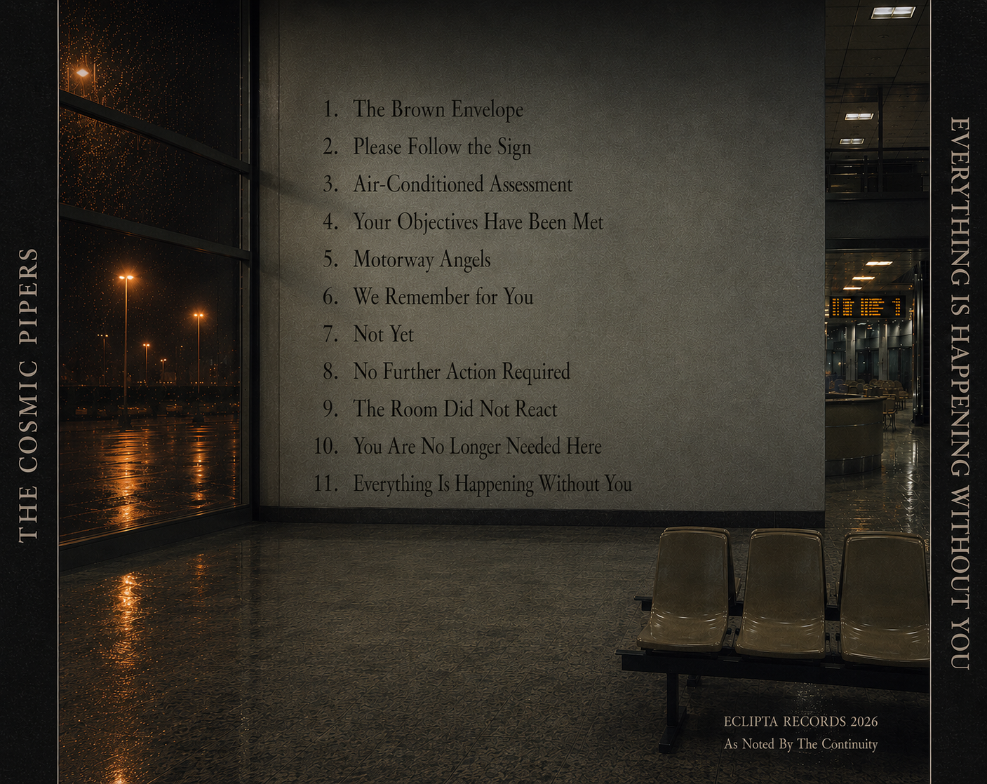 Tray card rear artwork with album track listing